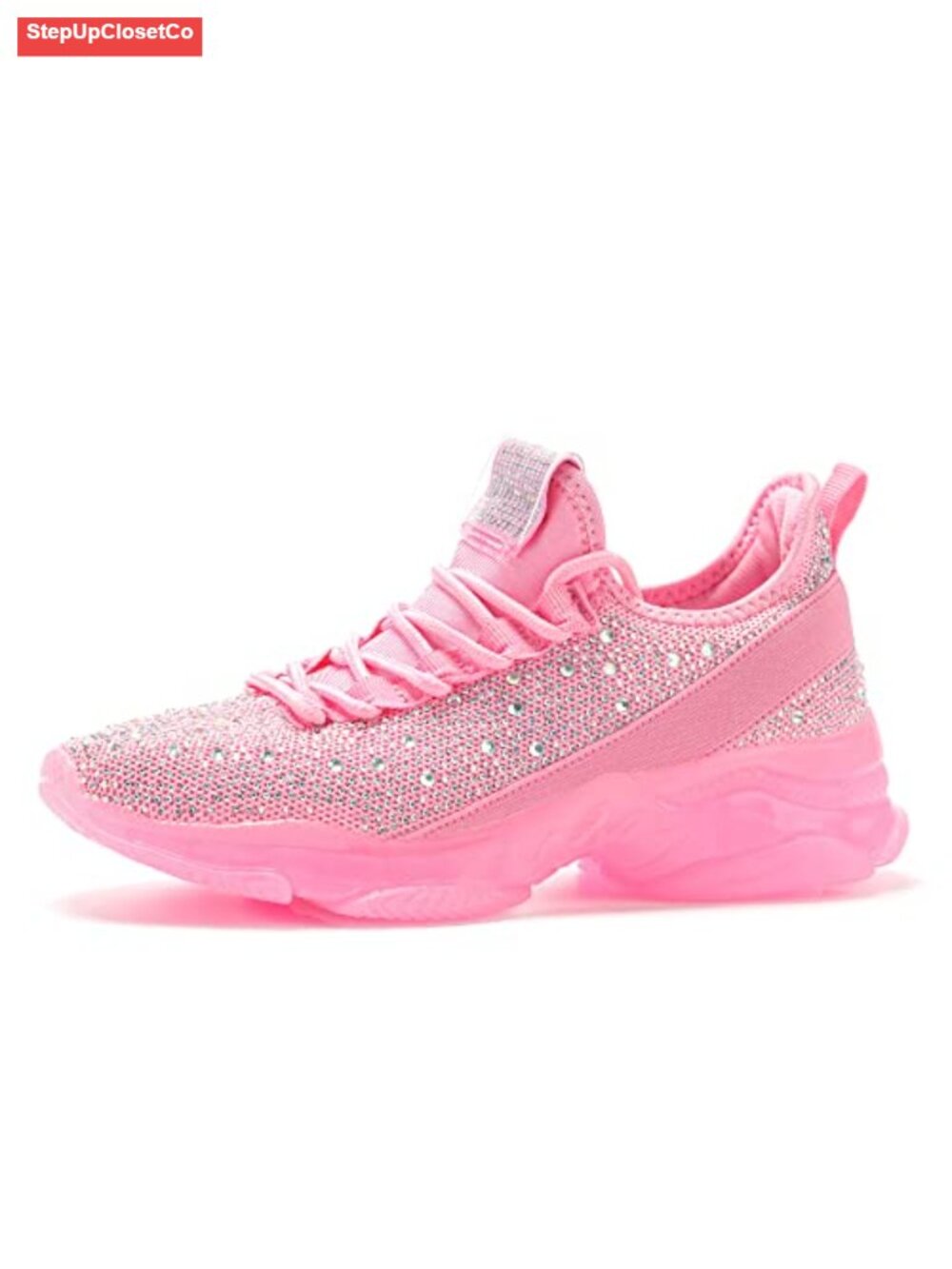 Women Rhinestone Mesh Slip On Walking Shoes Memory Foam Athletic Sneakers